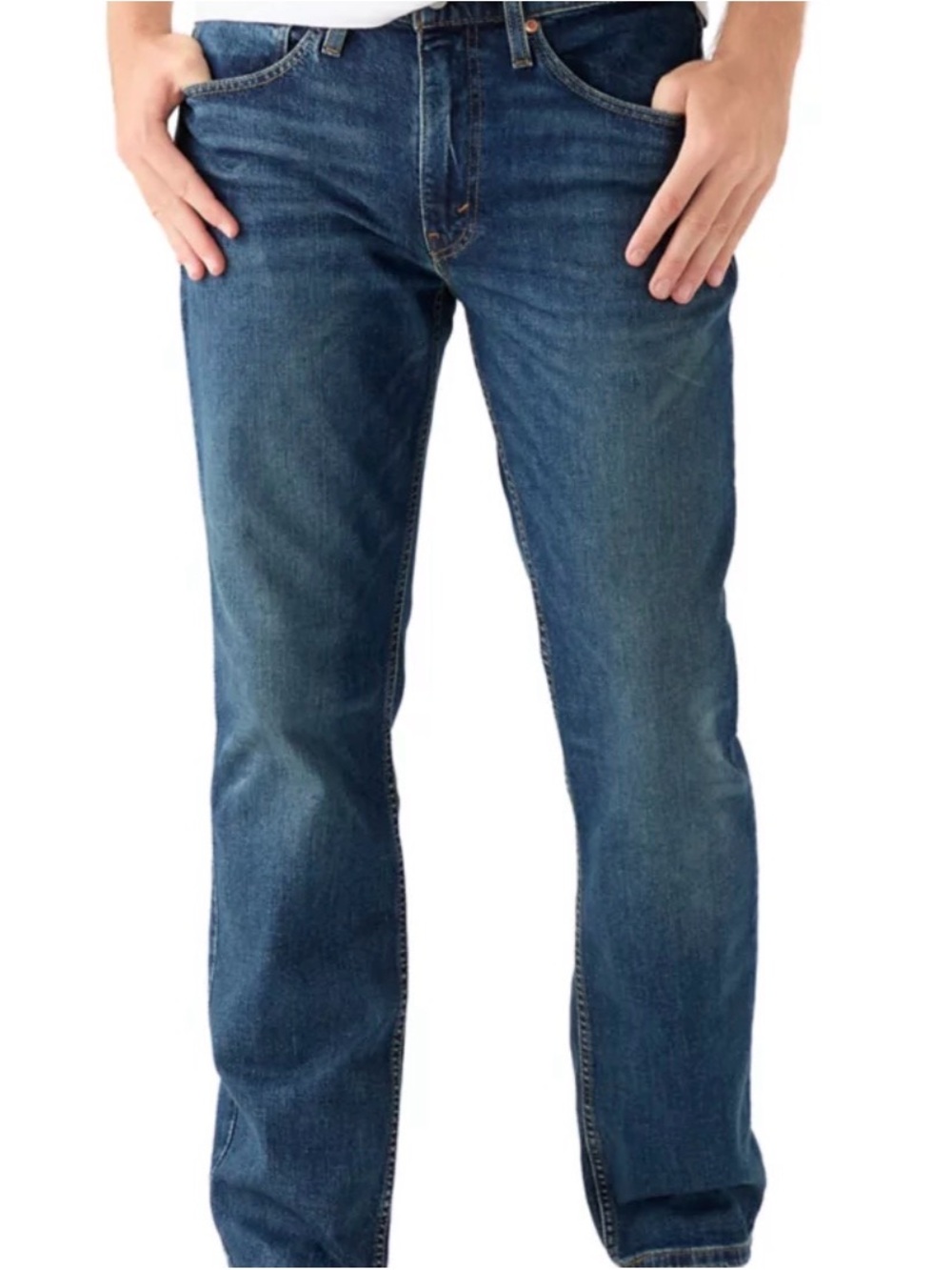 Levi's Men's Dark Blue Straight Jeans with Leather Patch
